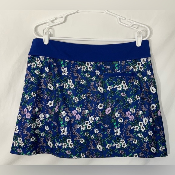 Callaway Floral Print Skater Skirt - Blue and White - Picture 6 of 8